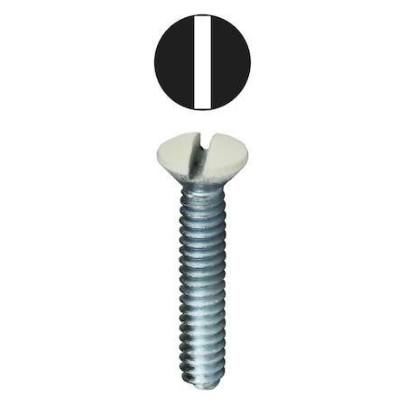 Dottie #6-32 x 1 in Slotted Oval Machine Screw, Zinc Plated Carbon Steel, 50 PK 416WHT